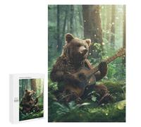 Bear Playing Guitar in Forest-1 Puzzle 1000 Pièces Educa Jouet en Bois Cadeau Unique Décoration Intérieure Jeu Éducatif Challenge Toy Adultes Et Enfants À Partir De 14 Ans 1000 PCS