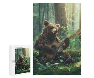 Bear Playing Guitar in Forest-1 Puzzle 1000 Pièces Educa Jouet en Bois Cadeau Unique Décoration Intérieure Jeu Éducatif Challenge Toy Adultes Et Enfants À Partir De 14 Ans 1000 PCS
