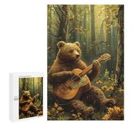 Bear Playing Guitar in Forest-2 Puzzle 1000 Pièces Educa Jouet en Bois Cadeau Unique Décoration Intérieure Jeu Éducatif Challenge Toy Adultes Et Enfants À Partir De 14 Ans 1000 PCS
