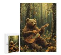 Bear Playing Guitar in Forest-2 Puzzle 1000 Pièces Educa Jouet en Bois Cadeau Unique Décoration Intérieure Jeu Éducatif Challenge Toy Adultes Et Enfants À Partir De 14 Ans 500 PCS