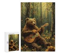Bear Playing Guitar in Forest-2 Puzzle 1000 Pièces Educa Jouet en Bois Cadeau Unique Décoration Intérieure Jeu Éducatif Challenge Toy Adultes Et Enfants À Partir De 14 Ans 300 PCS