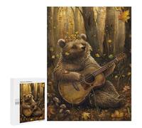Bear Playing Guitar in Forest Puzzle 1000 Pièces Educa Jouet en Bois Cadeau Unique Décoration Intérieure Jeu Éducatif Challenge Toy Adultes Et Enfants À Partir De 14 Ans 500 PCS
