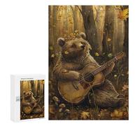 Bear Playing Guitar in Forest Puzzle 1000 Pièces Educa Jouet en Bois Cadeau Unique Décoration Intérieure Jeu Éducatif Challenge Toy Adultes Et Enfants À Partir De 14 Ans 300 PCS