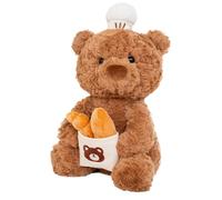 Bear Plush - 10 Inch Stuffed Toy, Portable Cute Pastry Chef Hat Holding Bread | Multifunctional Adorable Bear Pillow for Adults Kids Girls Home Bedroom Decor Soft Plush Animal Toy Collectiblle