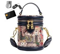Bear Print PU Leather: Made from durable PU leather with a cute bear prin