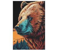 Bear Puzzles en Bois 1000 Pièces Adultes, Poster Jigsaw Puzzle, Design Unique Jouet Éducatif pour Adolescents Et Enfants （78×53cm）