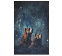 Bear Puzzles en Bois 1000 Pièces Adultes, Poster Jigsaw Puzzle, Design Unique Jouet ÉduChatif pour Adolescents Et Enfants （78×53cm）