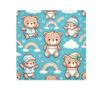 Bear Rainbow Chiffon autocollant magique pour appareil photo, protecteur d'objectif anti-rayures, sac en tissu pour maquillage, 35 x 35 cm, multicolore, 13,8 x 13,8 pouces, moderne, multicolore,