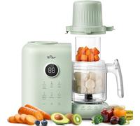 Bear Robot Cuiseur Mixeur Bébé avec Verre de mélange 300ml+Panier Vapeur 250 ml, Multifonctions Automatique Purées Maison, Désinfection, Nettoyage Automatique, Sans BPA