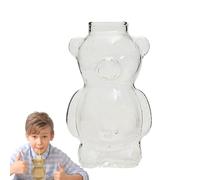Bear Shaped 300ml Drinking Cup Juice Bottle Coffee Tea Glass Mug Ergonomic Cute animl style Beverage For Milk Espresso Portable Reusable Drinkware Container Home Office Travel Use Clear Fun G