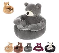 Bear Shaped Dog Bed with Raised Arms,Cute Soft Comfortable Pet Sofa with Non-Slip Base,Detachable Calming Nest for Cat and Dogs (C, XL)