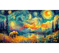 Bear-Shaped-Mountain-Landscape-Under-Full-Moon 1000 pièces Papier recyclé Puzzle Extremement Difficile Jeux éducatifs Idée Cadeau Parfaite pour Adultes et Enfants de 12 Ans et Plus 70x50/1000 pièces