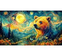 Bear-Shaped-Mountain-Landscape-Under-Full-Moon 1000 pièces Puzzle pour Adultes et Enfants de 12+ Ans Extremement Difficile Idée Cadeau Parfaite Papier recyclé 70x50/1000 pièces