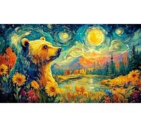 Bear-Shaped-Mountain-Landscape-Under-Full-Moon Papier recyclé Puzzle 1000 pièces Jeux éducatifs Jeu Familial Amusant & Stimulant Idée Cadeau Parfaite pour détente 70x50/1000 pièces
