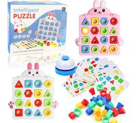 Bear Shapes Association Game,Geometric Shapes Matching Game,Shape Matching Game,Color Sensory Educational Toy,Montessori Geometric Shapes Educational Games 3-12 Years Old.[F6]