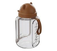 Bear Silicone Jar, Portable Food Bottle, Cute Container with Quick Lock, Multi Function Jar with Strong Seal, 6.29 Inches Home Supply, Storage for Oats Yogurt Pudding Snack Lunch Breakfast Kitchen