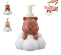 Bear Soap Dispenser, Cute Refillable Bottle Pump, Press-Type Foam Dispensing Bottles, Hand Soap Dispenser, Bathroom Counter Lotion Storage Decor for Home Apartment Dormitory Travel (Dark Brown,250ml)