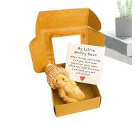 Bear Stuffed Animal, Handmade Small Bears in Gift Box with Inspirational Card, Soft Plush Pet Buddy for Positive Energy, Thoughtful Home Decor for Women, Men, Kids, and