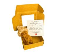 Bear Stuffed Animal, Handmade Small Plush Bear in Gift Box, 3.35x1.57 inches, Cute Companion Toy with Inspirational Card, Ideal for Kids, Positive Home Decor and Birthday Gifting