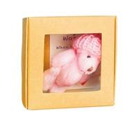 Bear Stuffed Animal, Handmade Small Stuffed in Gift Box, 3.35x1.57 inches Compact Design Adorable Pet Buddy with Inspirational Card for Home Decor, Gifting, Self Care Moments