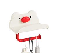 Bear Suction Cup Tissue Holder - Suction Cup Toilet Paper Holder | No-Drill Bathroom Tissue Box | Movable ABS Cartoon Bear Design, Wall Mount for Kitchen Washroom Home Toilet, 7.68x4.92x6.3 inches