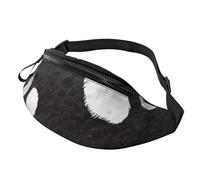 Bear Tracks Sac banane imprimé avec trou pour écouteurs pour homme et femme - Sac banane de sport réglable pour l'extérieur, l'entraînement, la randonnée, Noir , Taille unique, Sac à dos de