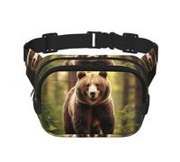 Bear Wallpapers2 Sac banane avec rallonge pour homme et femme avec poches zippées, noir, One Size