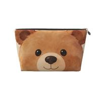 Bear Wash Art Trousse de maquillage de voyage en cuir étanche | Cuir PU imperméable. Fermeture éclair lisse. Légères.