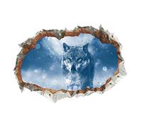 Bearbelly DIY 3D amovible Stickers muraux Cassé mur clair de lune loup imperméable stickers muraux art Stickers maison Décoration salle art mural