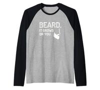 Beard It Grows on You Humour de toilettage pour Homme Manche Raglan
