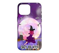 Bearded Collie Crazy Dog Witch Funny Puppy Halloween Coque pour iPhone 16 Pro Max