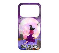 Bearded Collie Crazy Dog Witch Funny Puppy Halloween Coque pour iPhone 17 Pro