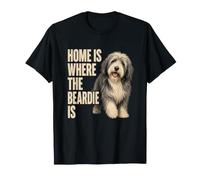 Bearded Collie Home est l'endroit où Le Beardie est Son Chien, Maman, Papa T-Shirt