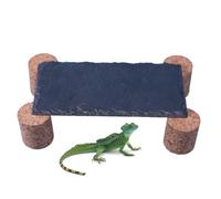 Bearded Dragon Accessories, Natural Cork Stake Tortoise Climbing Stone, 7.87x3.94 inches, Non Toxic Decor, Home Habitat Environment, Humid-Proof Reptile Rest Platforms for Aquarium