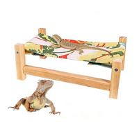 Bearded Dragon Bed, Reptile Wooden Resting Lounger, 10 inches Gecko Resting with, Pine Wood Construction with Secure Base, Terrarium Tank Habitat Accessory