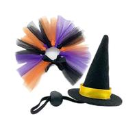 Bearded Dragon Clothes, Witch Hat and Skirt Costume Set, Reptile Apparel for Amphibians, Hamsters, Turtles, Snakes, Parrots, Birds, Hedgehogs, Geckos, Small Pet Halloween Party Outfit 2.28x2.28x3.35in