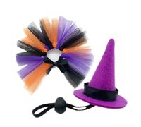 Bearded Dragon Clothes, Witch Hat and Skirt Costume Set, Reptile Apparel for Amphibians, Hamsters, Turtles, Snakes, Parrots, Birds, Hedgehogs, Geckos, Small Pet Halloween Party Outfit 2.28x2.28x3.35in