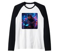 Bearded Dragon Cyberpunk Rider Moto Biker Synthwave Manche Raglan