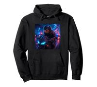 Bearded Dragon Cyberpunk Rider Moto Biker Synthwave Sweat à Capuche