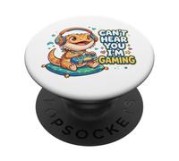 Bearded Dragon Gaming Reptiles Can't Hear You I'm Gaming PopSockets PopGrip Adhésif