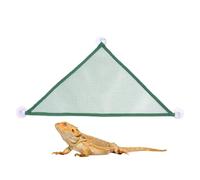Bearded Dragon Hammock - Climbing Rest Bed for Reptile Habitat | Natural Seagrass Mesh with Suction Cup Mounts, Corner Lounger for Lizard Tank Decoration and Basking Comfort