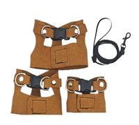Bearded Dragon Harness - Adjustable PU Leather Vest, Traction Rope Training Walking Gear, 3X Harness Set Small Animal Control Activity Movement | Outdoor Exploration Equipment for Reptile Walking