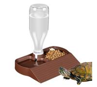 Bearded Dragon Water Bowl | Automatic Water Feeder Reptile Waterer,2 in 1 Waterer Large Capacity Feeding Accessories Food Dish for Amphibians Tortoises Snakes
