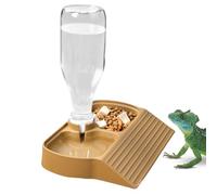 Bearded Dragon Water Bowl | Automatic Water Feeder Reptile Waterer,2 in 1 Waterer Large Capacity Feeding Accessories Food Dish for Amphibians Tortoises Snakes