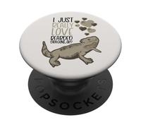 Beardie with Hearts J'adore Vraiment Les Dragons barbus OK PopSockets PopGrip Adhésif