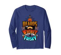Beards and Whiskey Makes Me Frisky Mom Dad Shots Drink Shot Manche Longue
