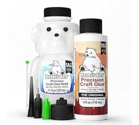 Bearly Art Precision Craft Glue -The Bundle - 4fl oz and 11fl oz Refill Bear - Tip Kit Included - Non-Toxic - Wrinkle Resi...