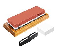 BearMoo Pierre à aiguiser 2 en 1 pour aiguiser le grain 3000/8000 - Aiguiseur de couteaux, support de ponçage en silicone inclus - Outil de polissage pour la cuisine, la chasse et les couteaux de poche