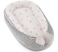 bearmoss Baby Réducteur de Lit Bébé 90x50cm en Minky Polyvalent pour Nid d'ange Couffin et Naissance Chaud et Doux et Accessoires pour nid Douillet(Étoiles d'abricot)