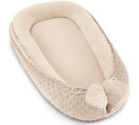 bearmoss Baby Réducteur de Lit Bébé 90x50cm en Minky Polyvalent pour Nid d'ange Couffin et Naissance Chaud et Doux et Accessoires pour nid Douillet (Blanc Naturel)